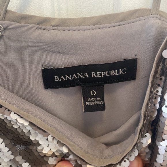 Banana Republic Silver Sequin Strappy Mini Dress - Picture 3 of 6